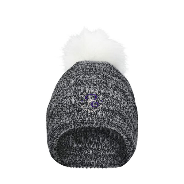 Faux Fur Pom Beanie - Embroidered Logo Thumbnail