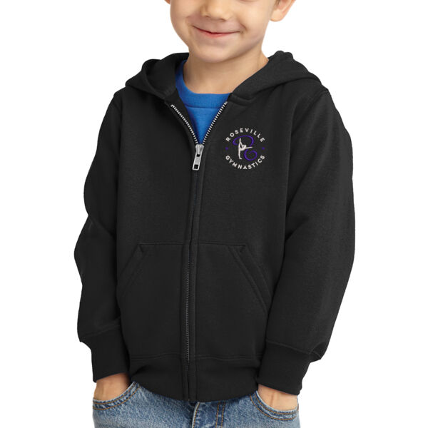 Port & Company Toddler Core Fleece Full-Zip Hooded Sweatshirt - Embroidered Logo Thumbnail