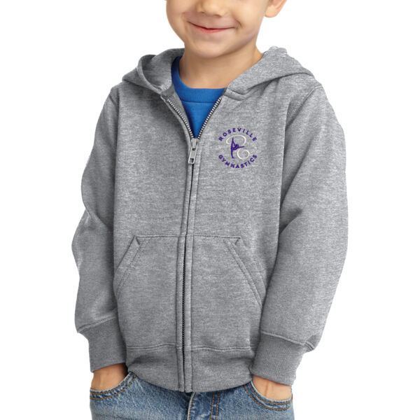 Port & Company Toddler Core Fleece Full-Zip Hooded Sweatshirt - Embroidered Logo Thumbnail