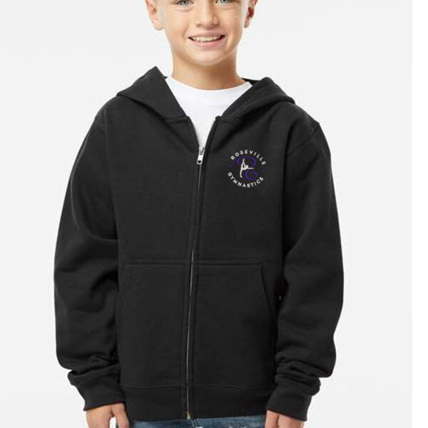 Independent Trading Co. - Youth Midweight Full-Zip Hooded Sweatshirt - Embroidered Logo ** Add Name for $5! ** Thumbnail