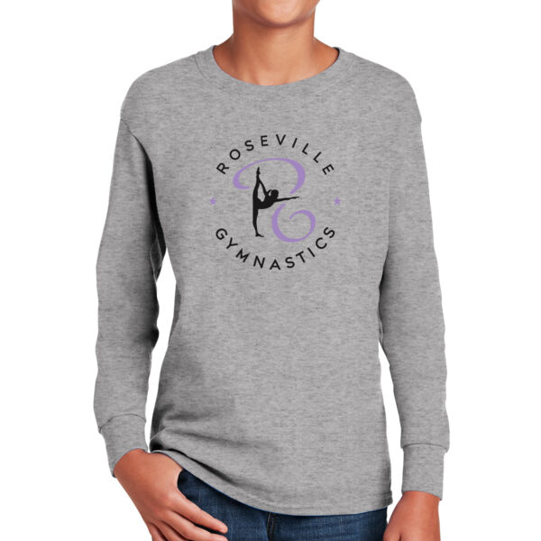 Gildan® Youth Heavy Cotton™ 100% Cotton Long Sleeve T-Shirt - Printed Logo ** Add Name for $5! ** Thumbnail