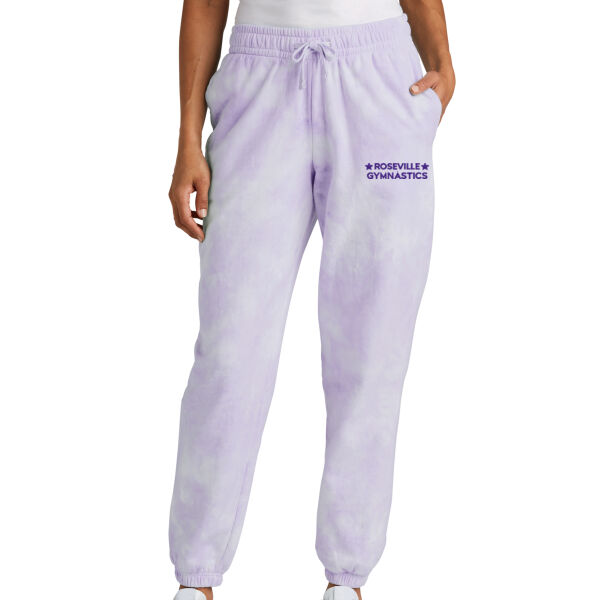 Port & Company® Ladies Beach Wash® Cloud Tie-Dye Sweatpant - Embroidered Logo Thumbnail