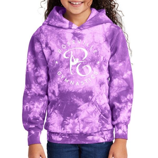 Port & Company® Youth Crystal Tie-Dye Pullover Hoodie - Printed Logo Thumbnail