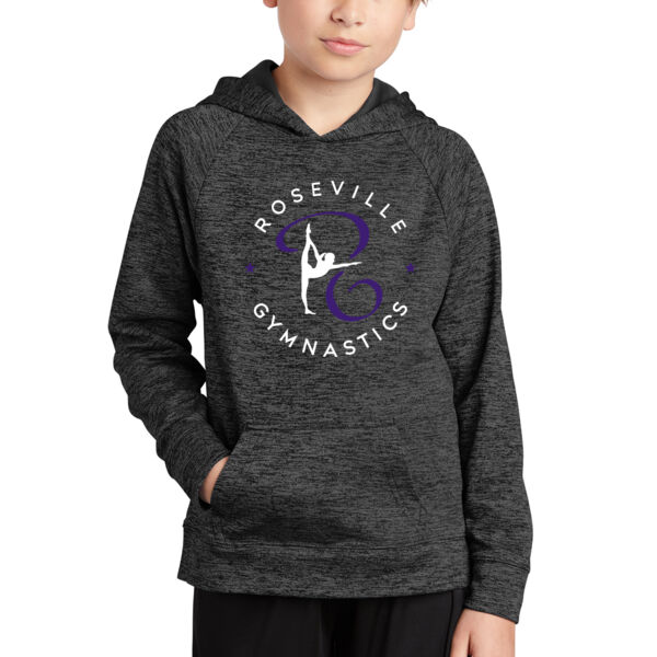 Sport-Tek® Youth PosiCharge® Electric Heather Fleece Hooded Pullover - Printed Logo Thumbnail