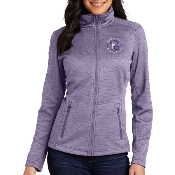 Port Authority® Women's Digi Stripe Fleece Jacket - Embroidered Logo Thumbnail